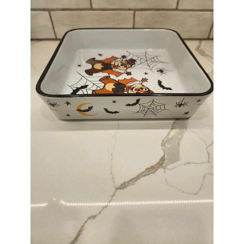 Disney Chip & Dale Halloween Bats Spider Webs Baking Casserole Pan Dish 9